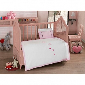 КПБ 4 предмета с вафельным покрывалом серии Kidboo Sweet Flowers, розовый (Kidboo, 00-0012640 Pink)